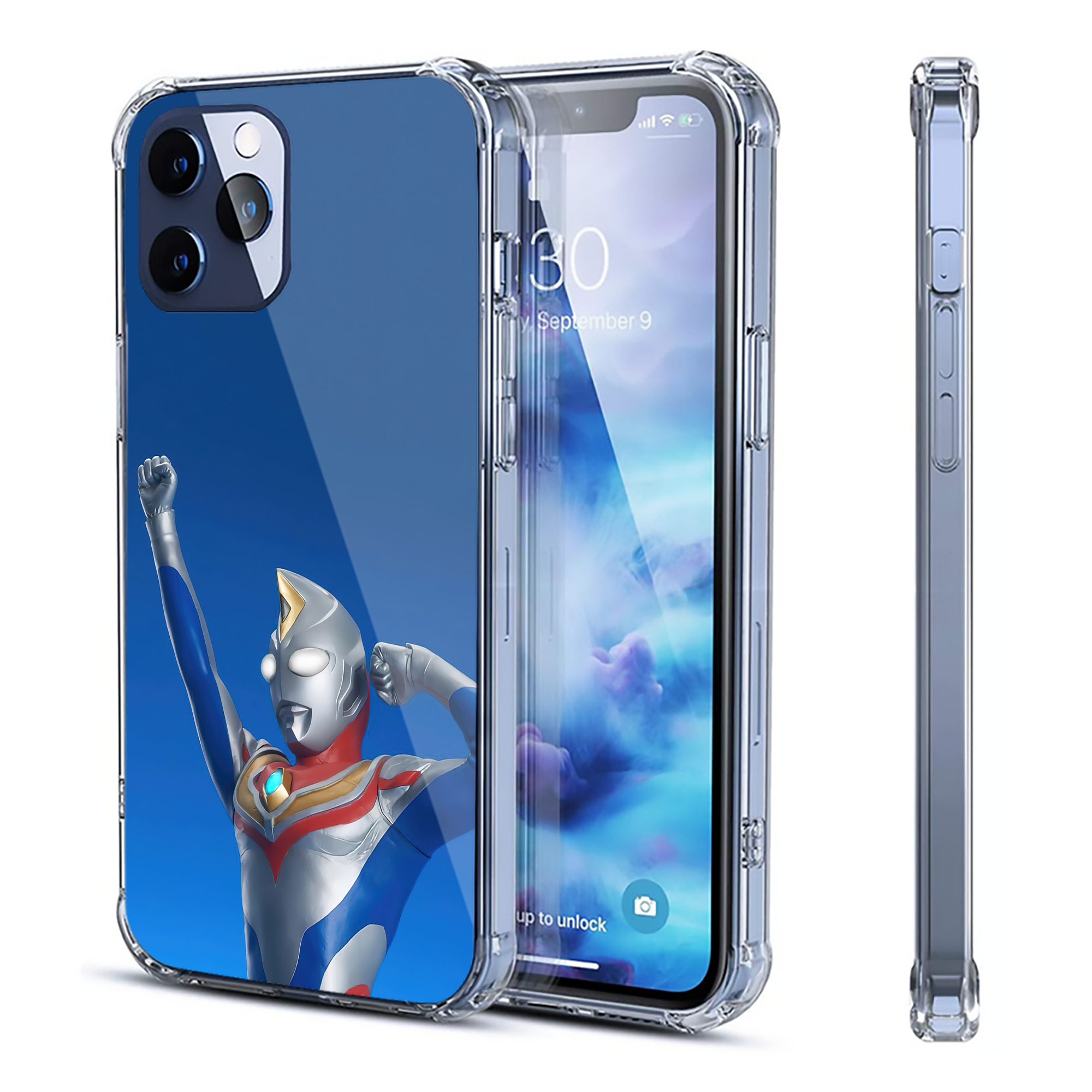 （画像用） ウルトラマン Ultraman 【iPhone 12シリーズ対応】透明スマホケース（クリアソフトケース）